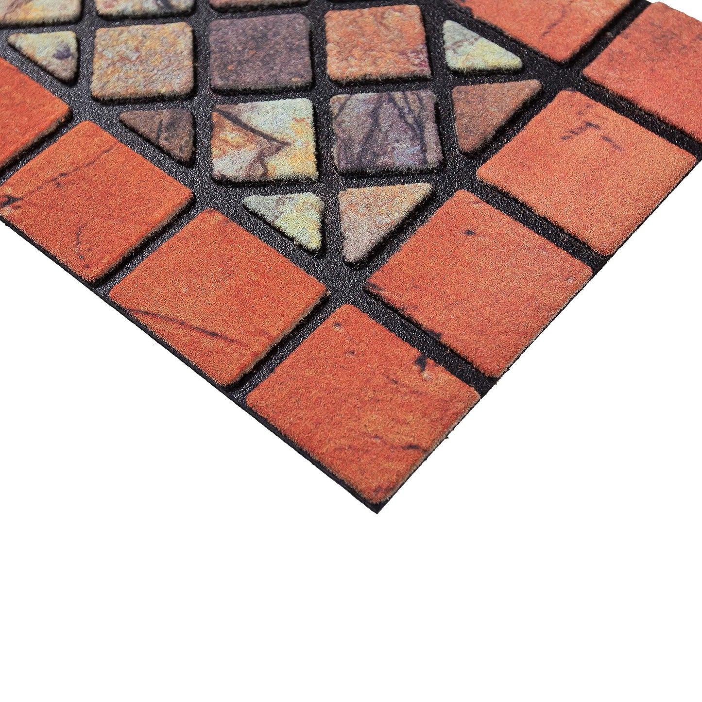 Nicoman Narrow Doormat Tiled Door Mat Barrier Eco-Friendly Heavy Duty Non-Slip Dirt Scraper For Indoor Outdoor Garden Shed Garage Entrance  (4 Pack,