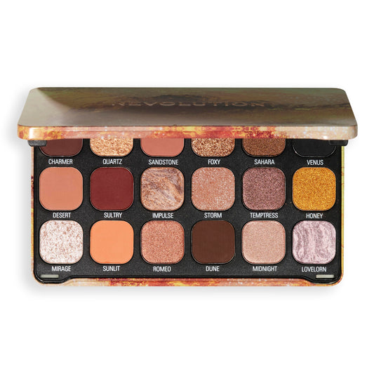 Revolution Beauty, Forever Flawless Eyeshadow Palette, 18 Pigmented Makeup Shades of Mattes & Shimmers, Vegan & Cruelty-Free, Bronze Temptation