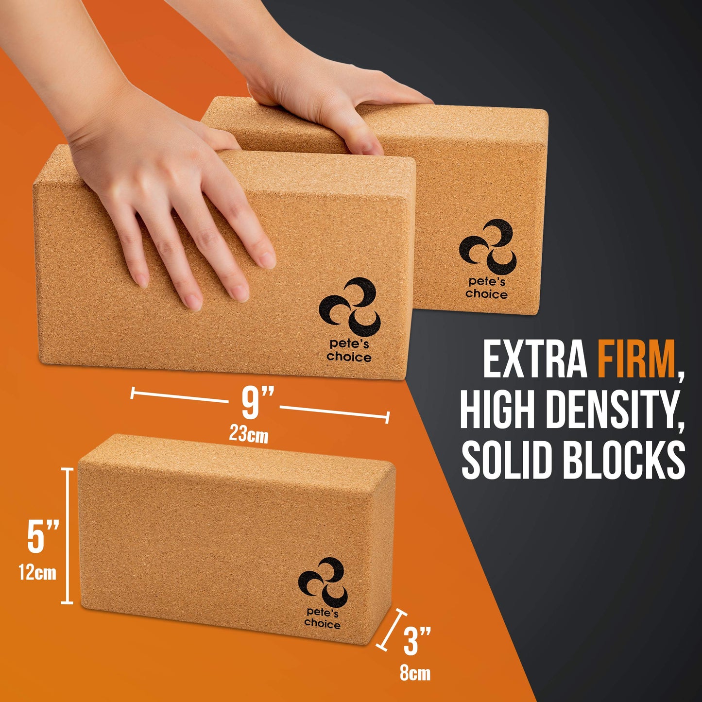 Cork Yoga Wheel, Cork Yoga Blocks - eBook & yoga strap included. Extra Firm High Density Yoga Bricks, Better Support, Natural & Eco-Friendly