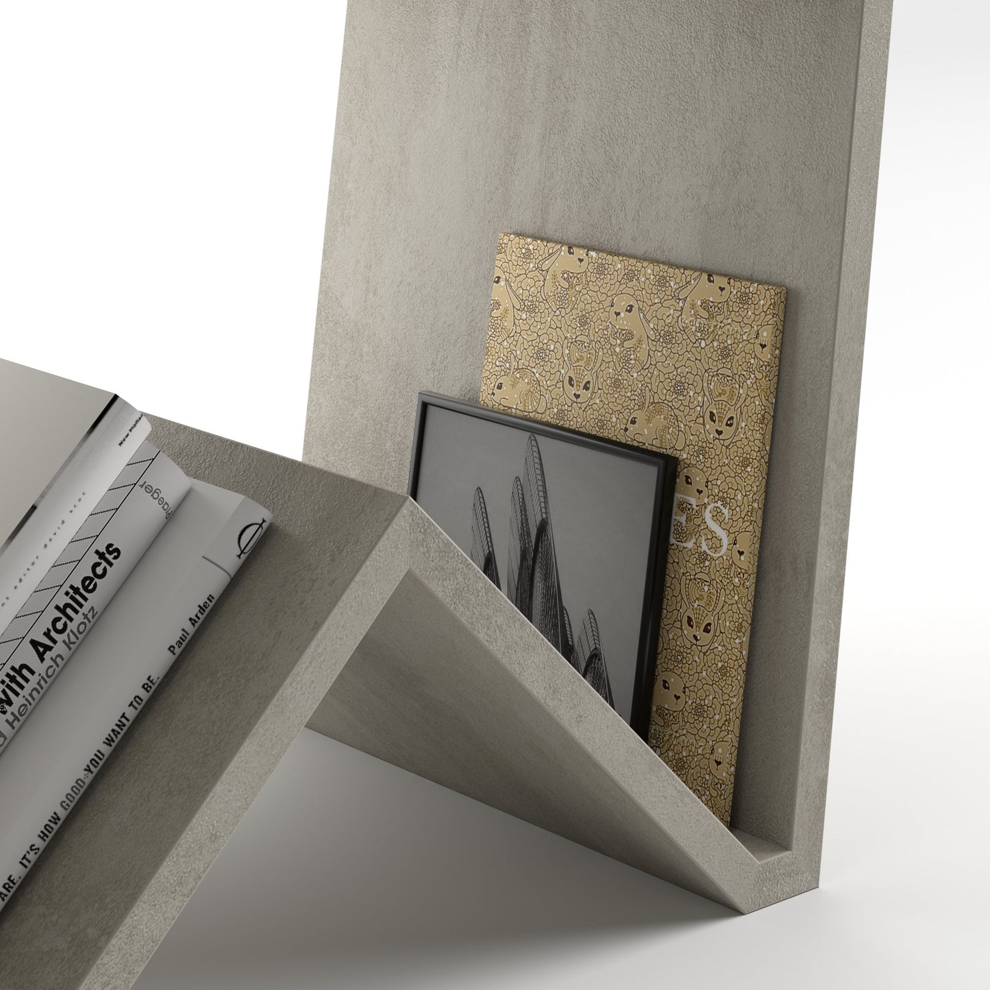 Mobili Fiver, Emma Coffee table, Concrete Effect, Grey, Made In Italy