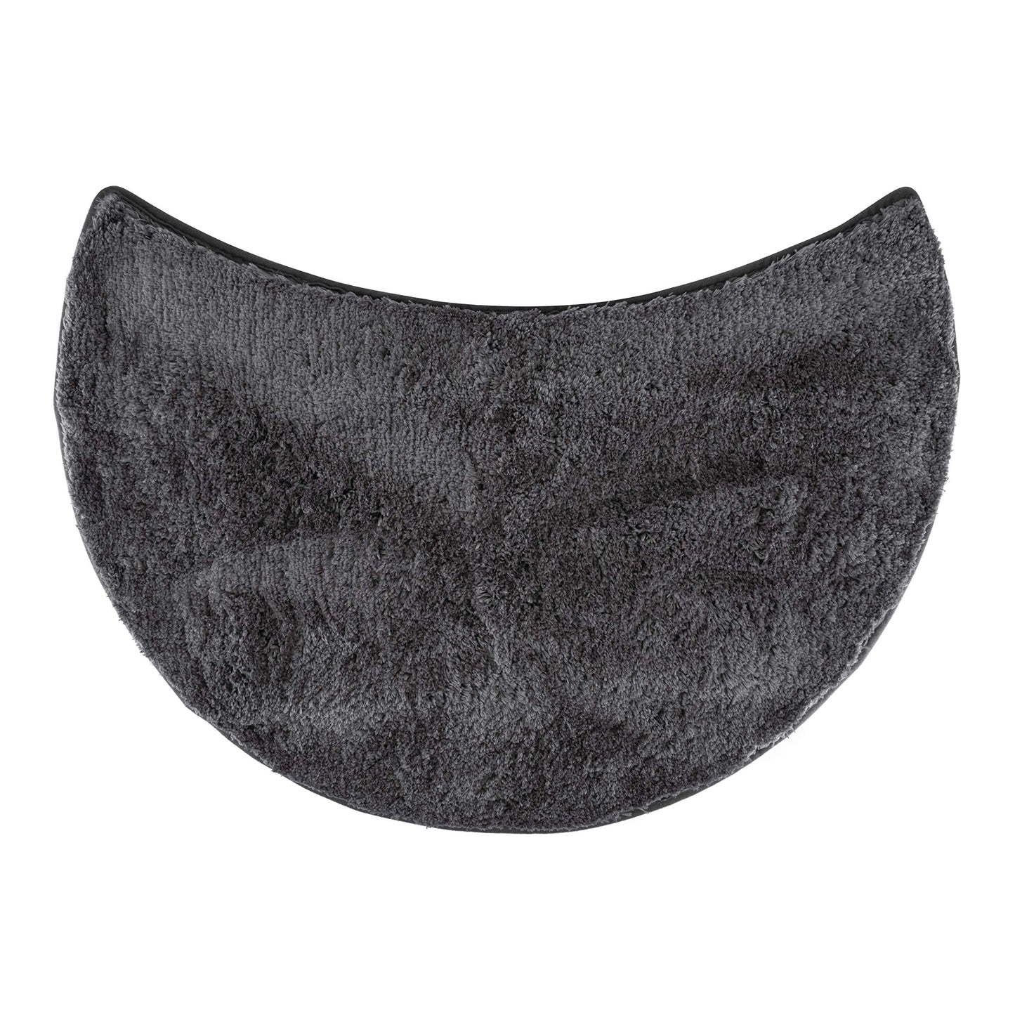 fluffy? Bath Mat for round Showers, made of Microfibre, with Non-Slip Bottom (Crescent | Shower Radius 55 cm, Anthracite)