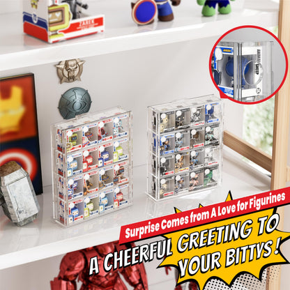 Janaden Acrylic Bittys Display Case, Clear Bitties Figure Collection Display Stand, 4 Tiered Mini Figurines Shelf for Bittys Collectibles