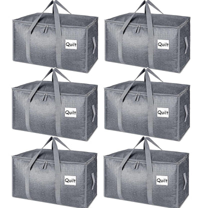 6 Pack 90L Moving Bags, Heavy Duty Storage Bags Dorm Moving Essential,Gray
