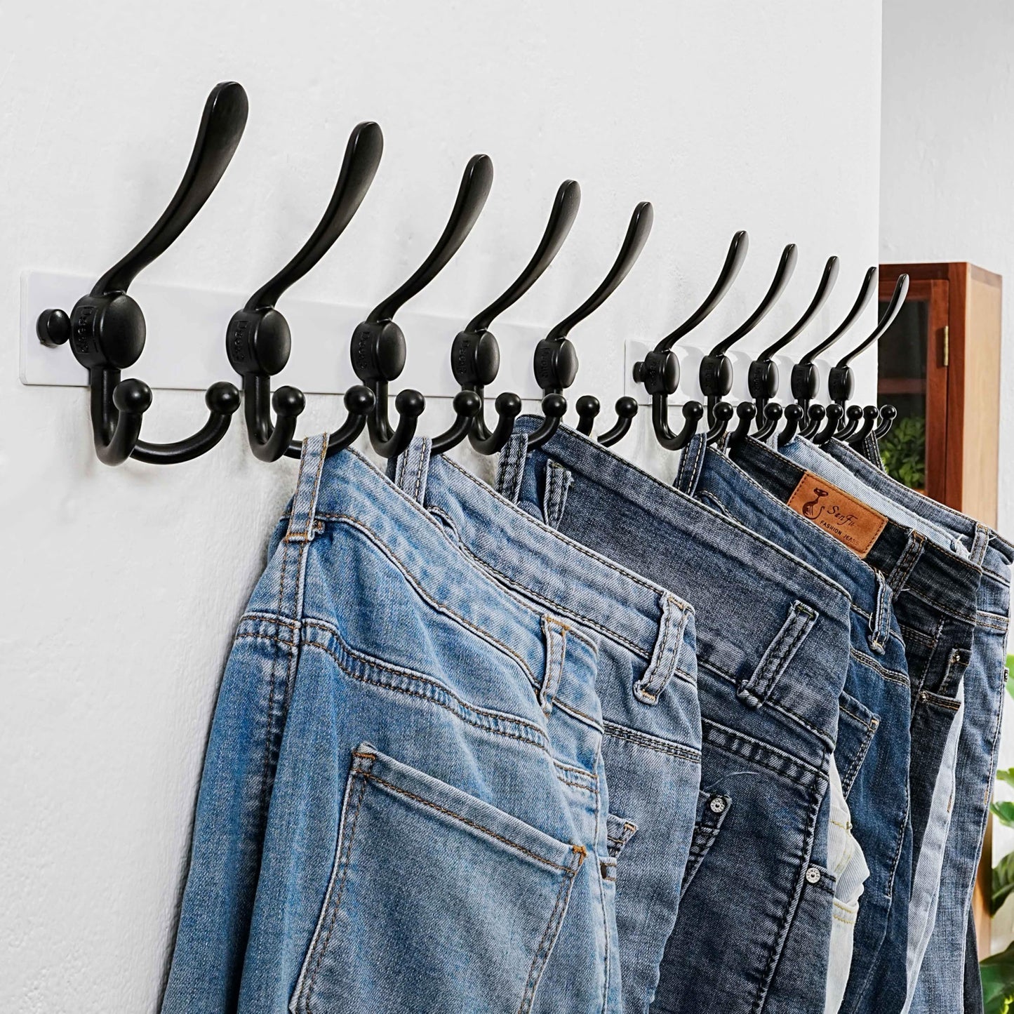 Dseap Coat Rack Wall Mount, Heavy Duty 2.5mm Base vs Flimsy 1mm, Double-Thick Solid Anti-Snap Hooks