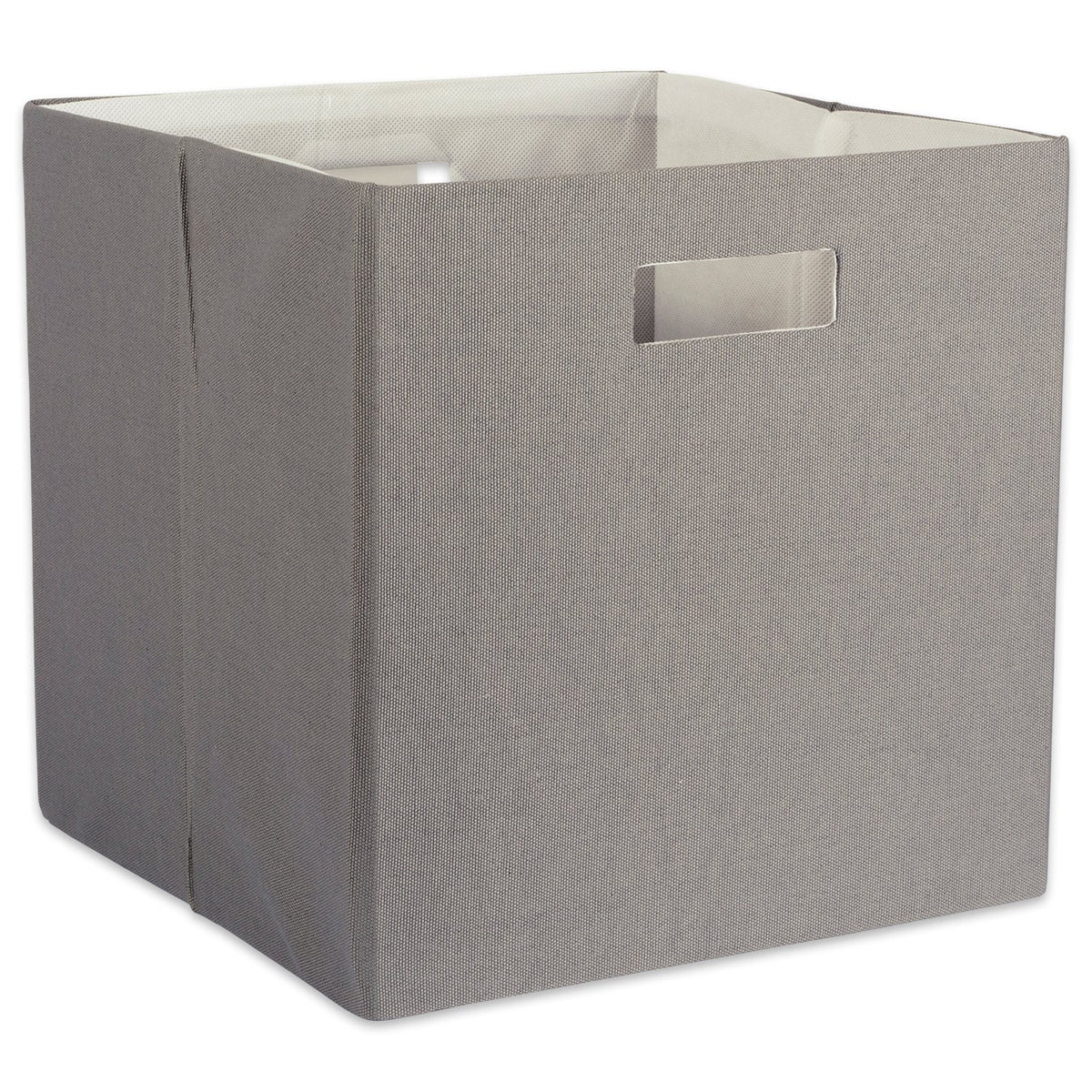 DII Hard Sided Collapsible Fabric Storage Container for Nursery, Offices, & Home Organization, 13x13x13" - Solid Gray