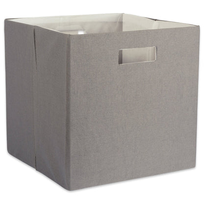 DII Hard Sided Collapsible Fabric Storage Container for Nursery, Offices, & Home Organization, 13x13x13" - Solid Gray
