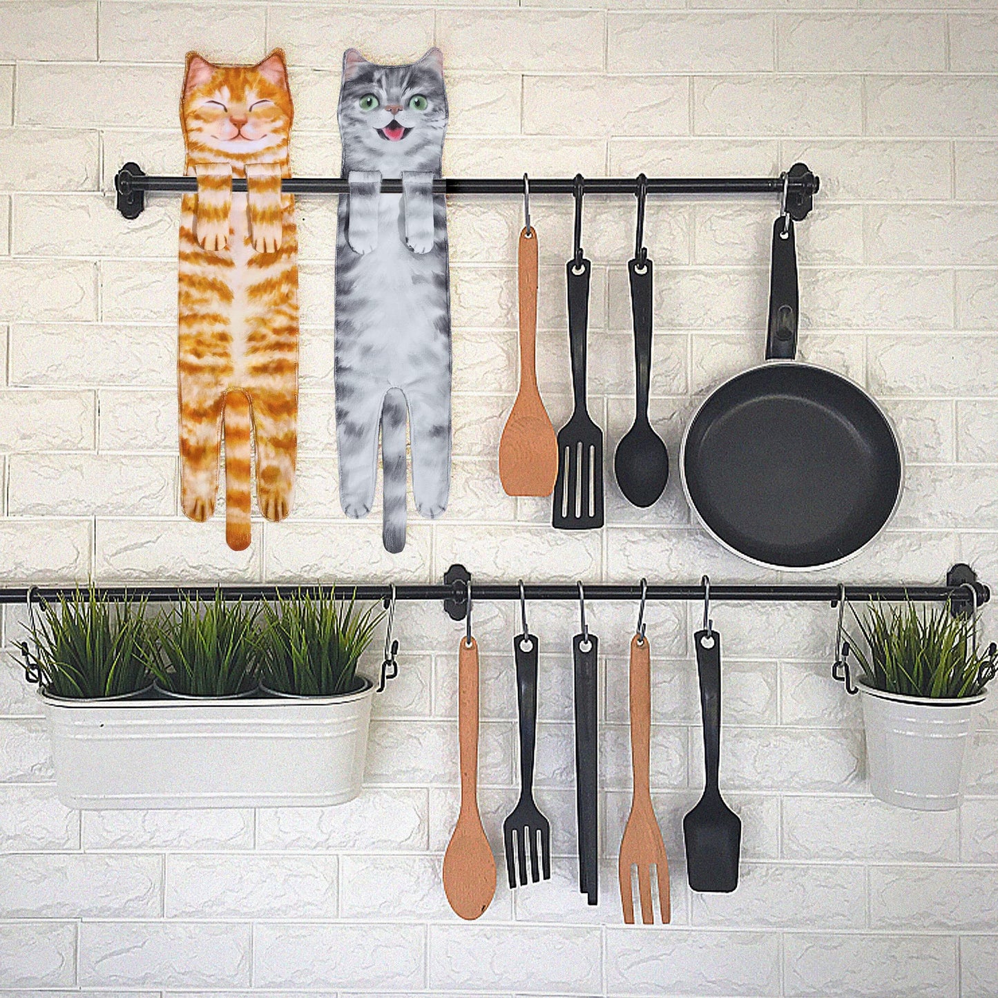 AGRIMONY Cat Funny Hand Towels - Cute Bathroom Kitchen Towels Cat Decor Decorative Hanging Face Towels Super Absorbent Soft-Valentine Christmas House