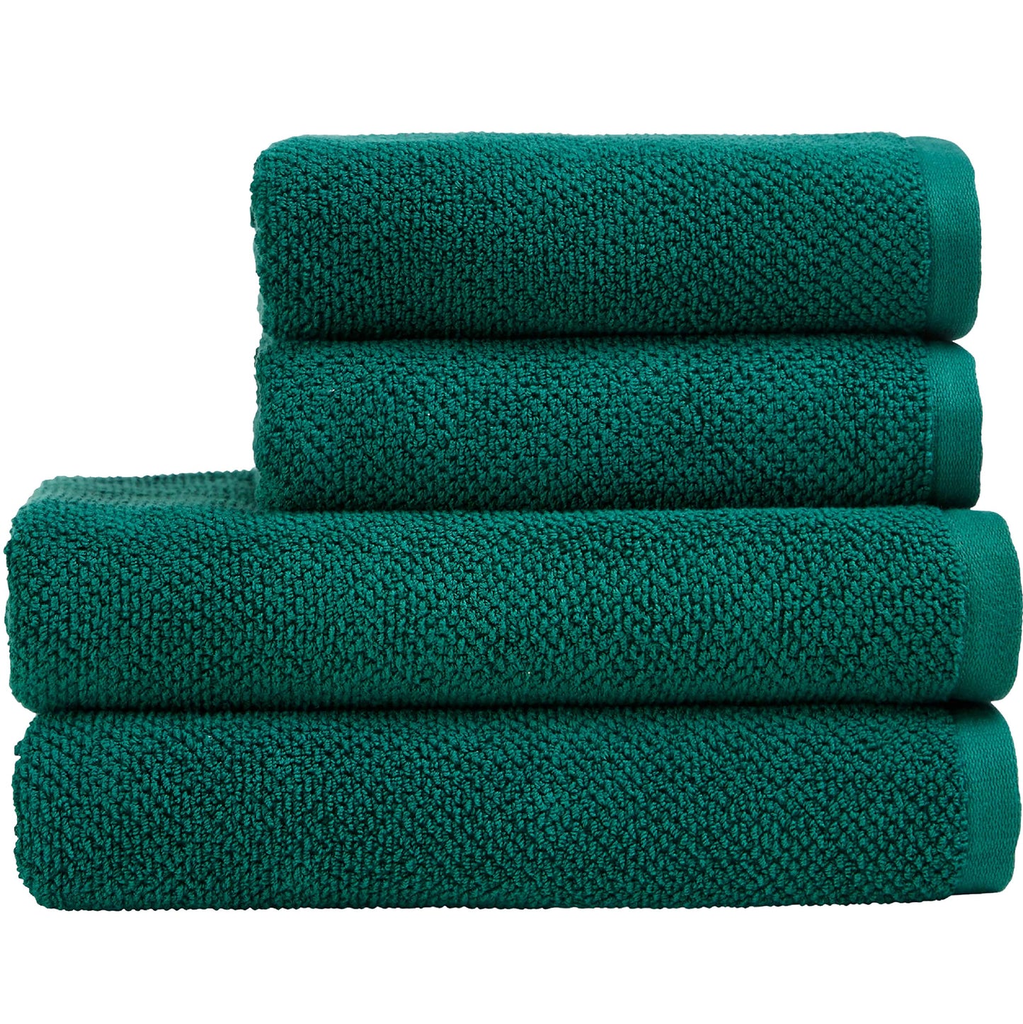Christy Brixton 4 Piece Towel Set | Emerald Green | 100% Cotton | Ultra Soft | Super Absorbent | 600GSM | 2 Bath Towels 2 Hand Towels
