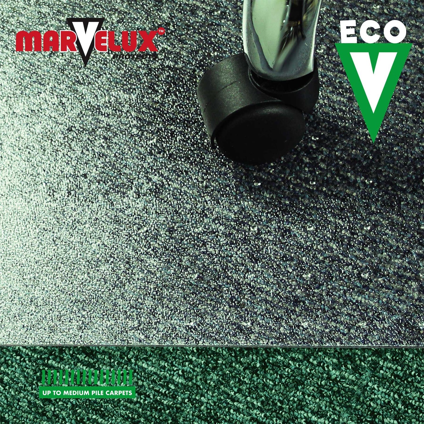 Marvelux 75 x 120cm Durable Eco Friendly Office Chair Mat for Low and Standard Pile Carpets, Rectangular Clear Enhanced Polymer Carpet Protector, Made