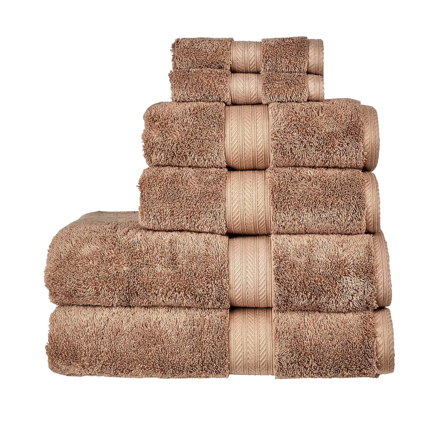 Christy Renaissance 6 Piece Towel Set | Mink Brown | 100% Egyptian Cotton Pile | Luxuriously Soft and Super Absorbent | 675 GSM