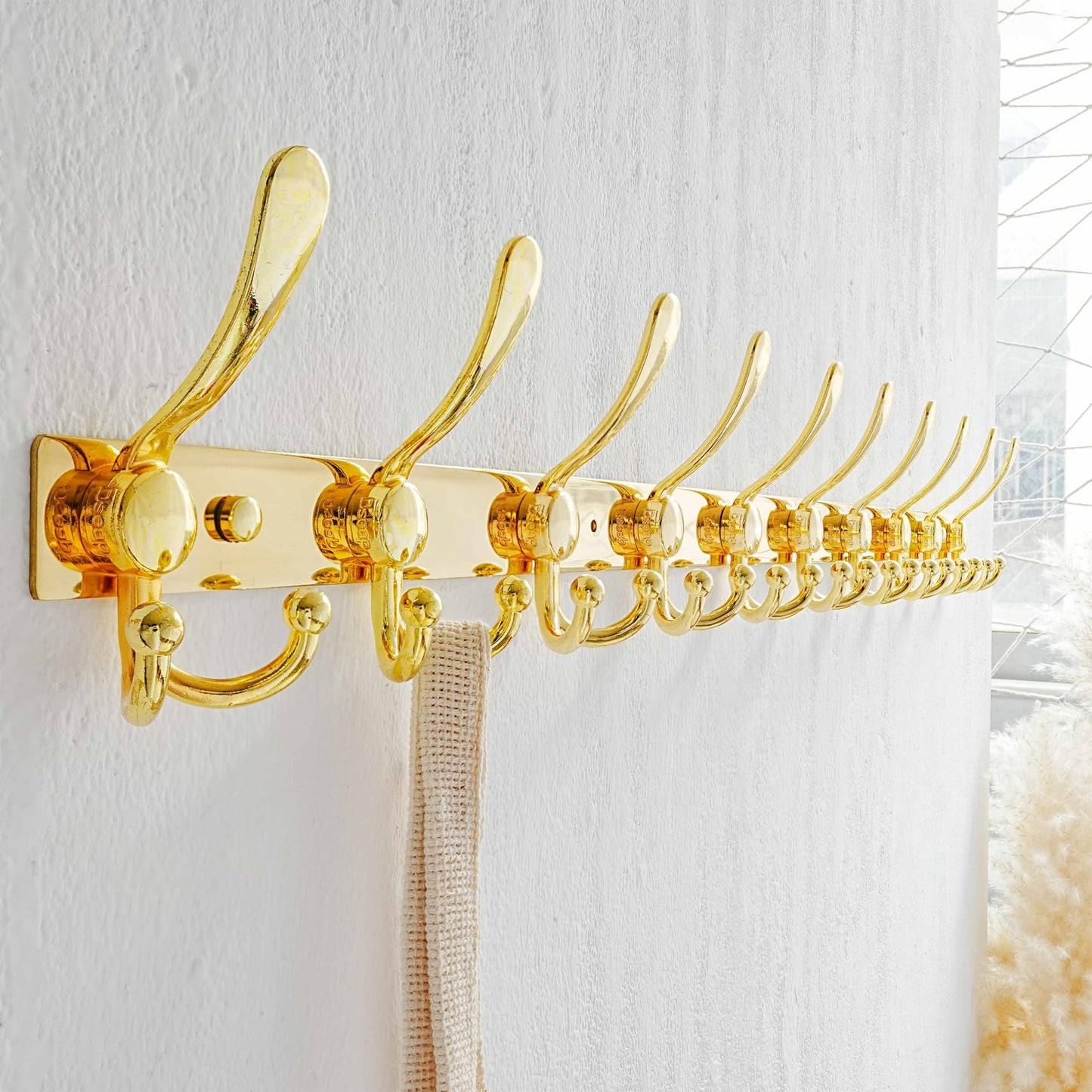 Dseap Coat Rack Wall Mount 94cm, Heavy Duty 2.5mm Base vs Flimsy 1mm, Double-Thick Solid Anti-Snap Hooks