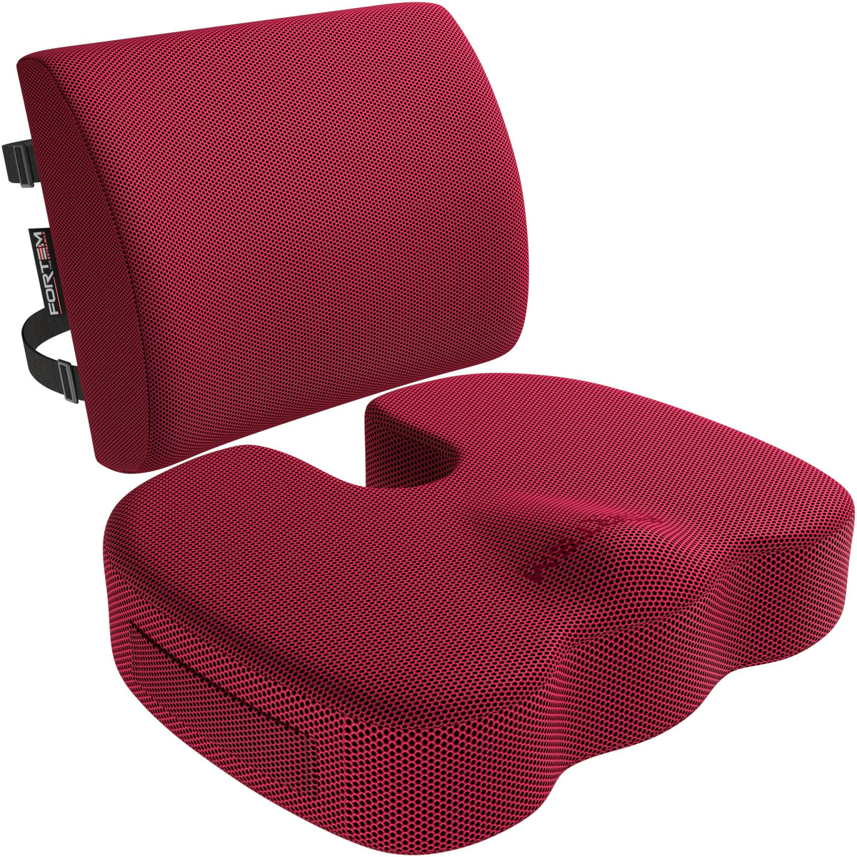 FORTEM Seat Cushion & Lumbar Support for Office Chair, Car Seat Combo