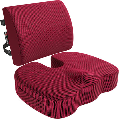 FORTEM Seat Cushion & Lumbar Support for Office Chair, Car Seat Combo