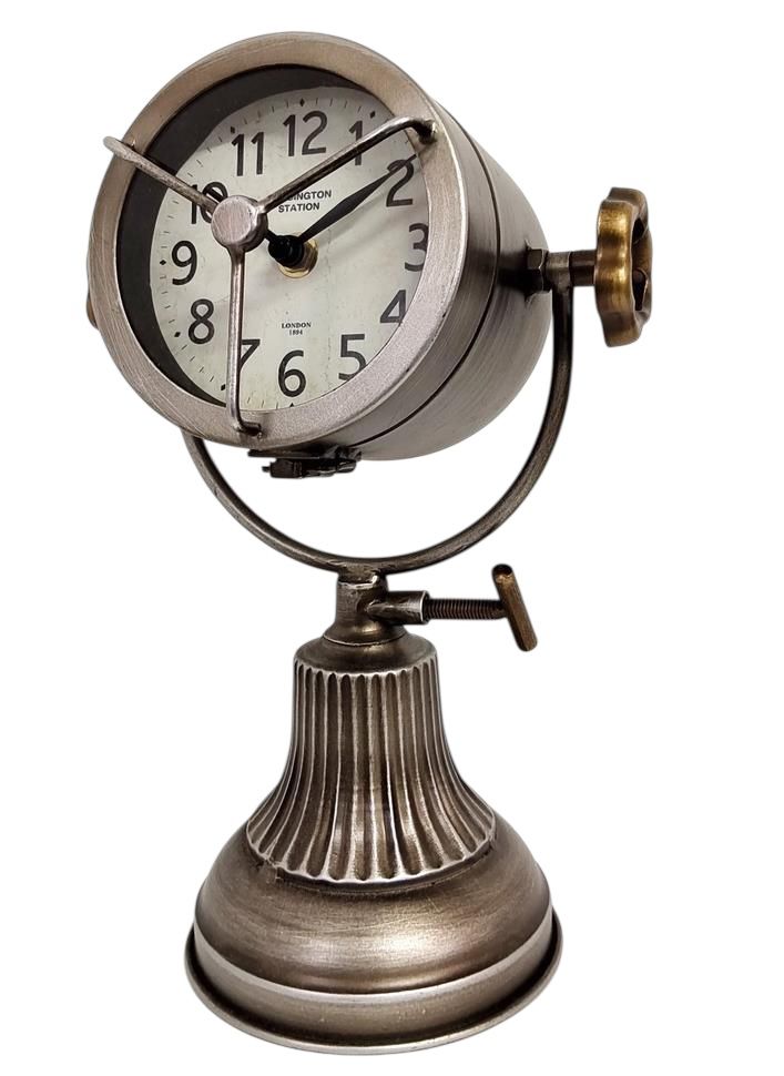 AcaciaHome Unique & Classic 31cm Silver Silent Sweep Mantel Clock – Modern Tabletop Timepiece with Sleek Metallic Finish & Quiet Movement for Home, Office, Bedroom or Any Interior Decor