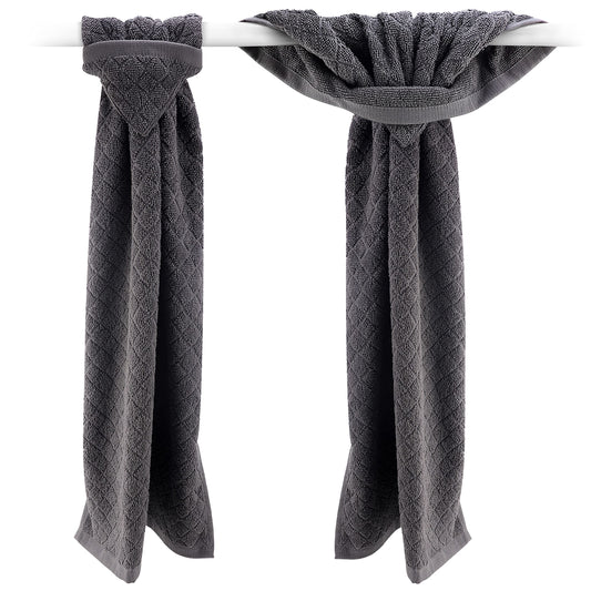 Grey Hand Towels with Hanging Loops - Gray Kitchen Towels, Hanging Kitchen Towels with Hanging Loop, Grey Dish Towels with Loops for Hanging, Oven