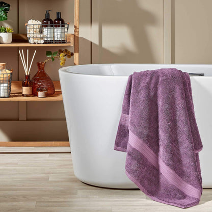 Christy Renaissance 2 Hand Towels Set | Berry Purple | 100% Egyptian Cotton Pile | Luxuriously Soft and Super Absorbent | 675 GSM