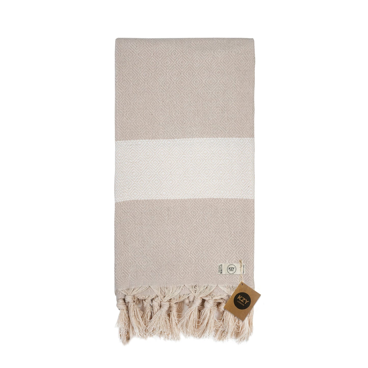 KZY LONDON Beach Towel 2 Pack Large Turkish Beach Towels for Camping, Swimming, Gym - Quick Dry, Absorbent