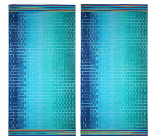 COTTON CRAFT Oversized XL Beach Towel 39 x 68-2 Pack - 100% Cotton Velour - Big & Huge - Pool Picnic Bath - Double Woven Jacquard Thick Plush Super