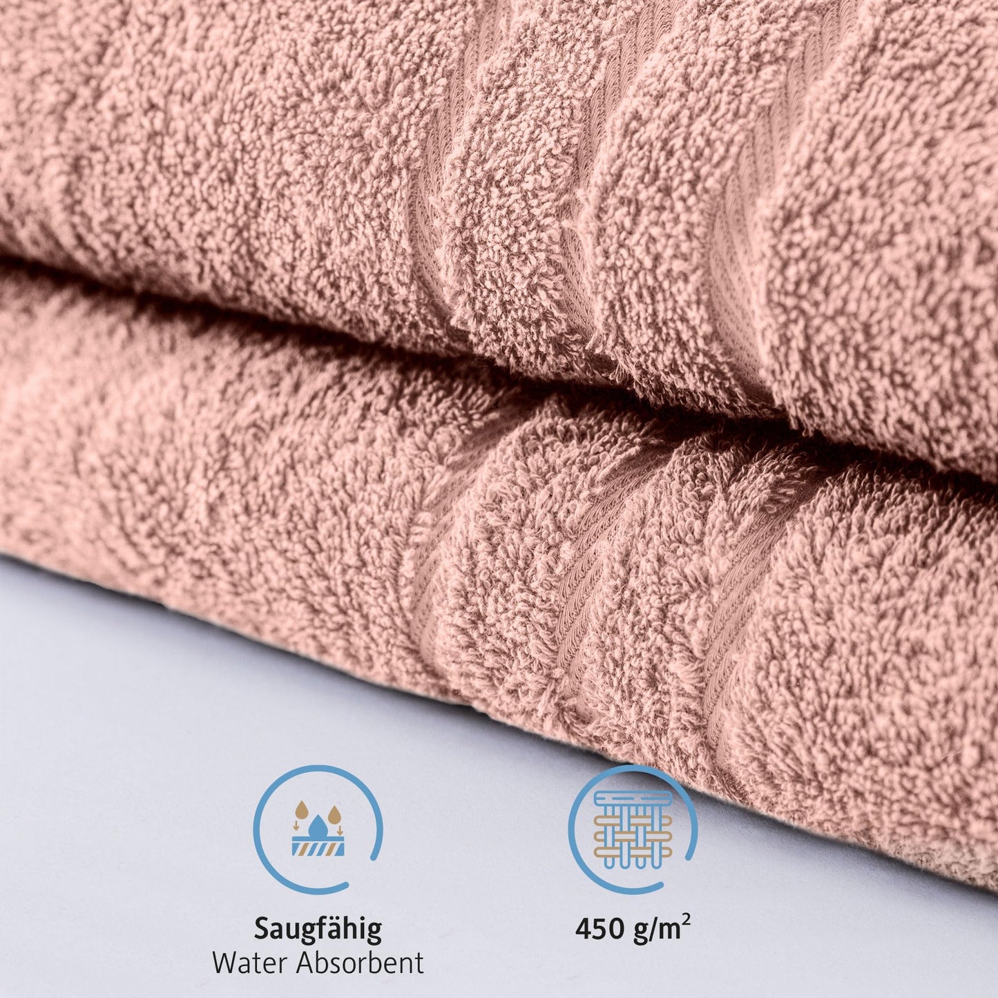 Komfortec Set of 2 Sauna Towels - 70 x 200 cm - 100% Cotton - XXL - Soft, Large Terry Towel, Quick Dry, Pink