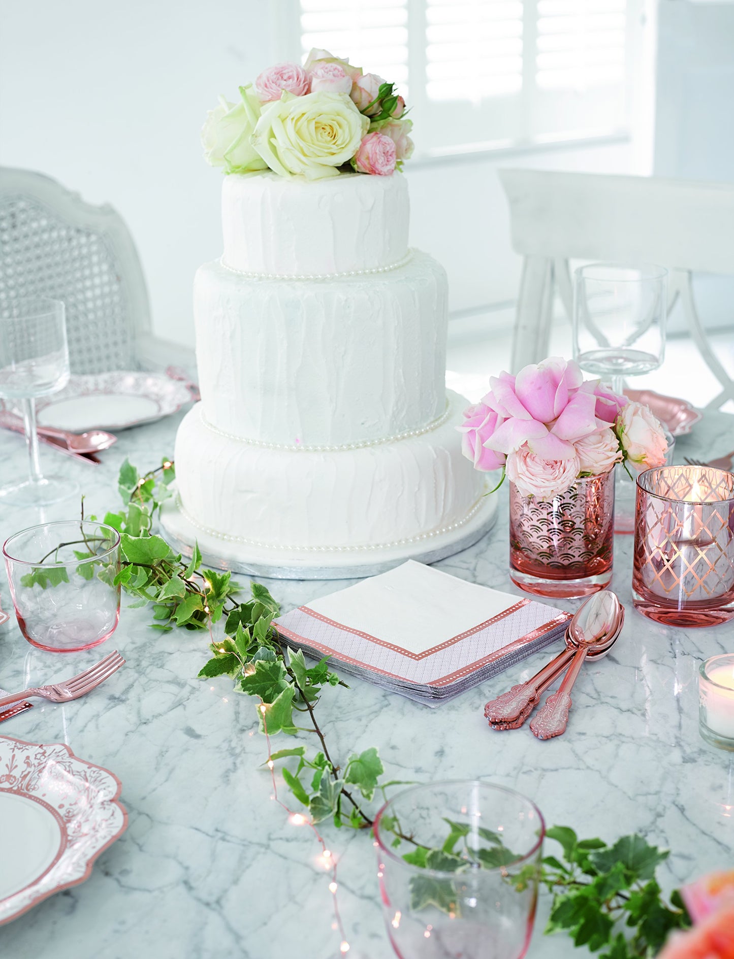 Talking Tables Party Porcelain Rose Gold Napkin. 33Cm