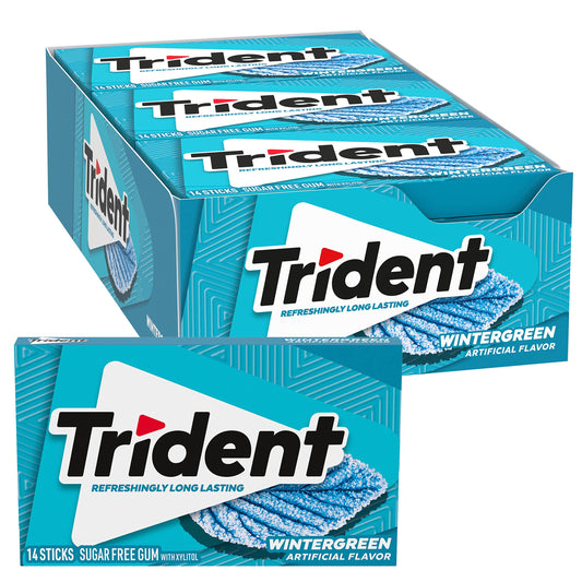 Trident Wintergreen Sugar Free Chewing Gum with Xylitol 14 Sticks 39 g
