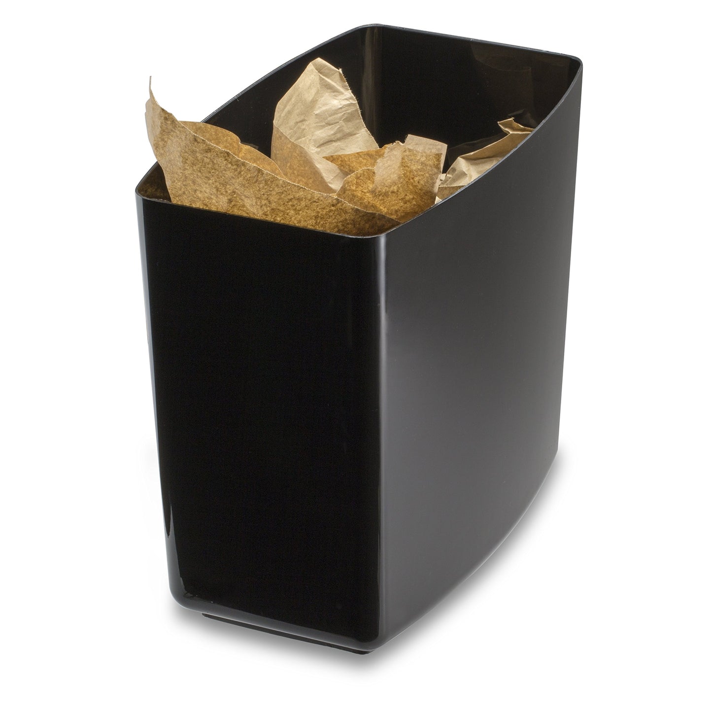 Officemate 2200 Series Executive Plastic Waste Bin Basket, 20 Quart Capacity, 13.625 x 8.5 x 12.75 Inches, Black (22262)