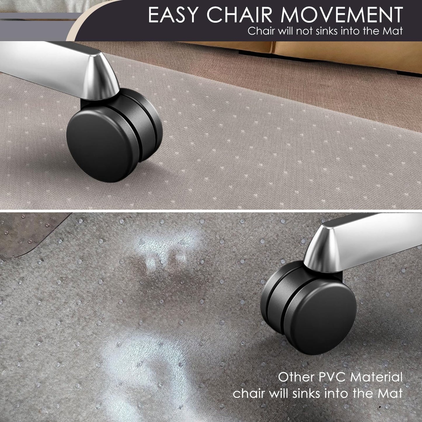 Kuyal Office Chair Mat for Carpet, 81 x 121cm (32" x 48") Clear Heavy Duty Computer Chair Mat, Under Desk Protector Carpeted Floors Mat, Easy Chair