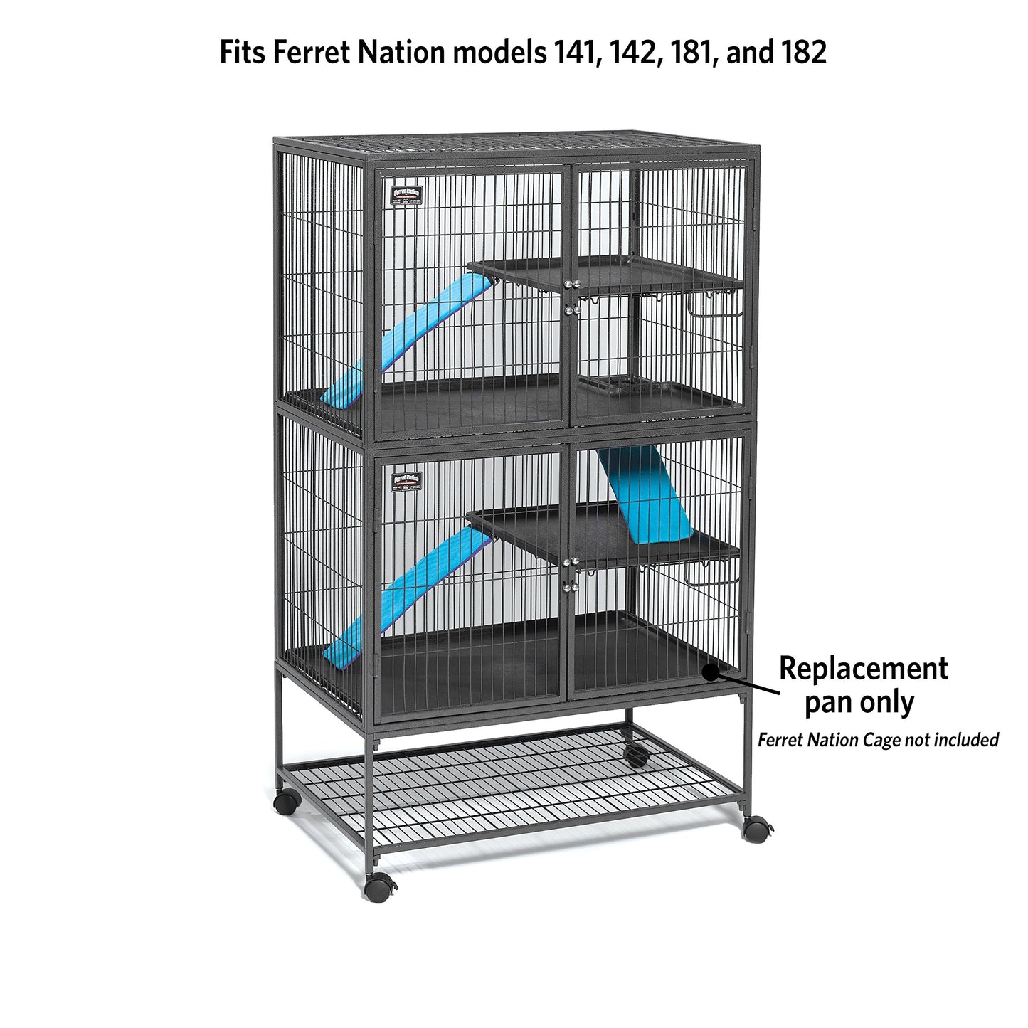 MidWest Homes for Pets 142PAN Replacement Pan for Midwest Cat Cage, 34.5 x 22.5 x 1.125, Black