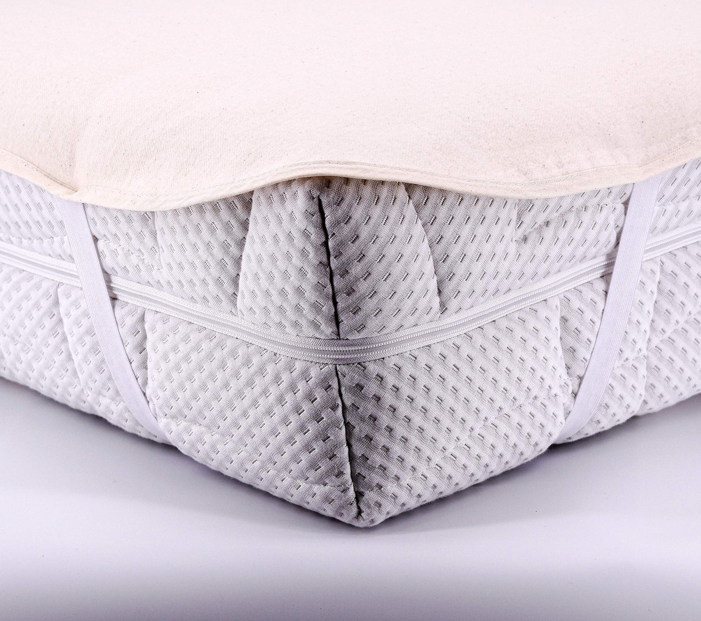 Setex kalmuck mattress protector, corner rubber, 100% cotton, classic, raw white, 2107, Cotton, natural, 180 x 200 cm