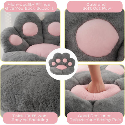 FlyGulls Cat Paw Cushion for Computer Gaming Office Chairs Grey 60x70 cm