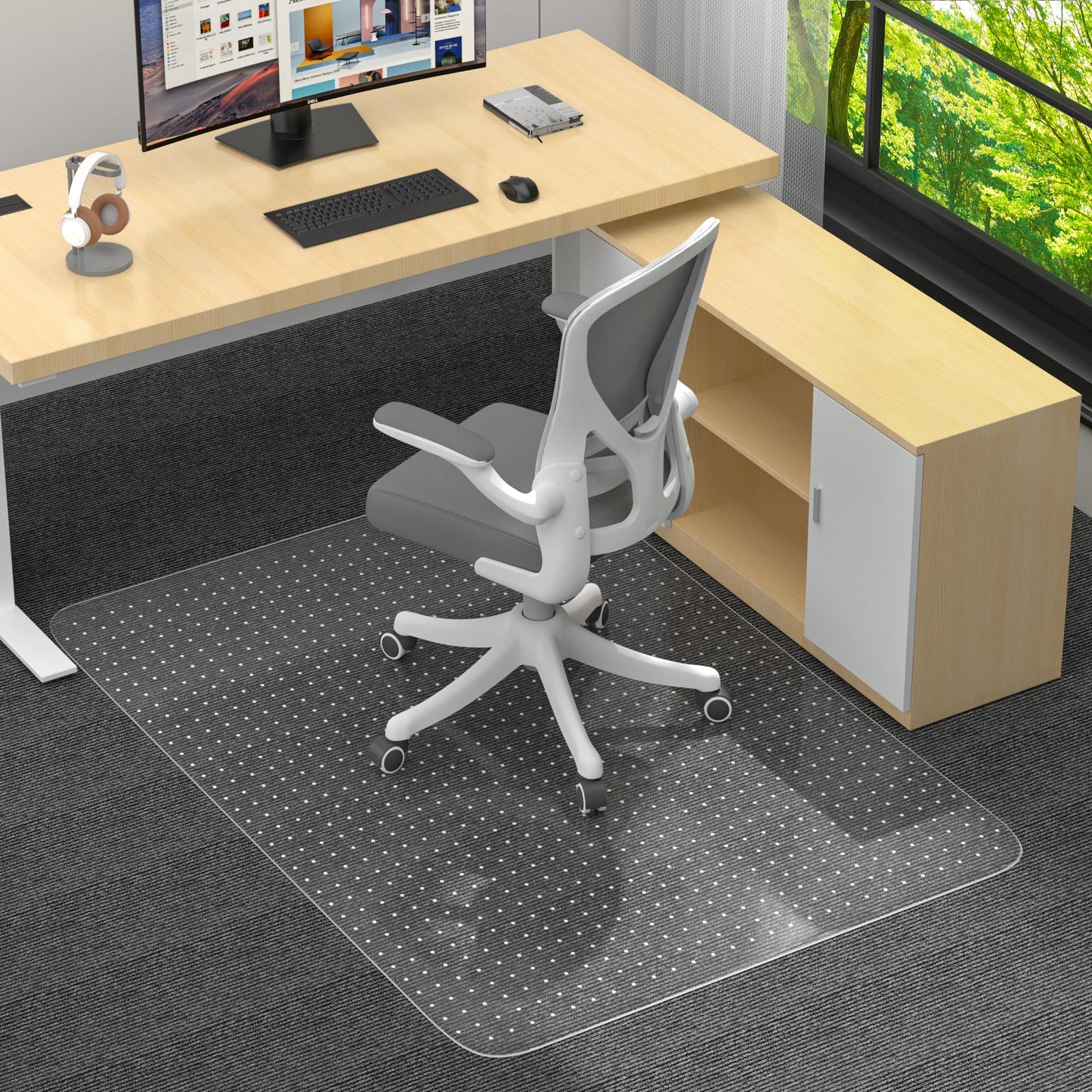 Office Chair Mat for Low Pile Carpet, Clear Heavy Duty Chair Mat with Lip