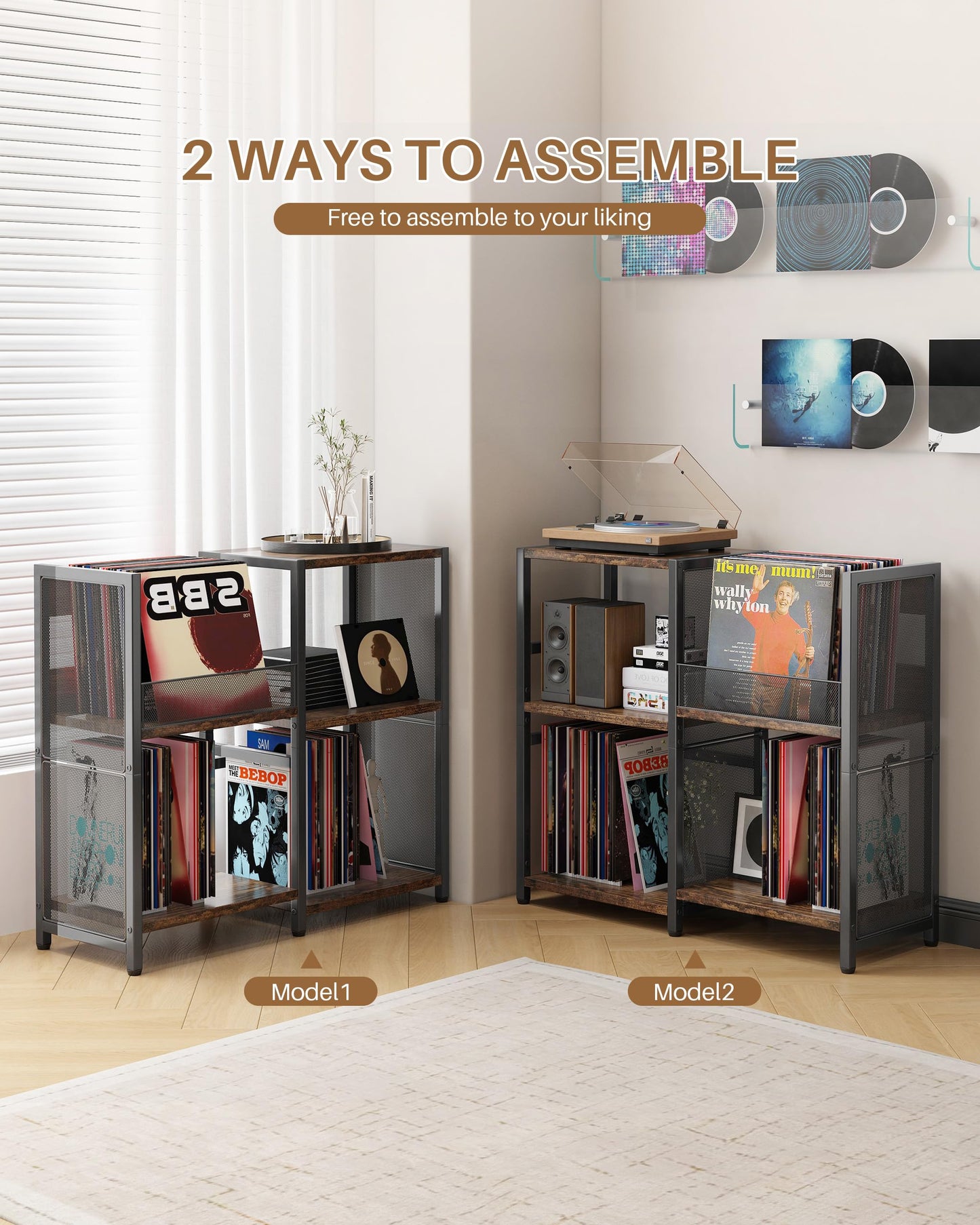 Ornestia 3 Tier Record Player Stand,Turntable Stand for Living Room,Black