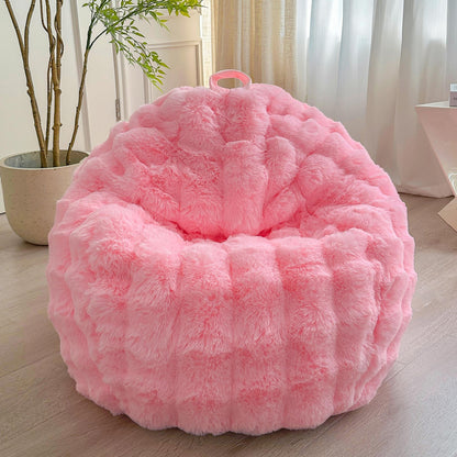 LIFEREVO 3FT Fluffy Faux Rabbit Fur Bean Bag Chair Cover, No Filler, Pink