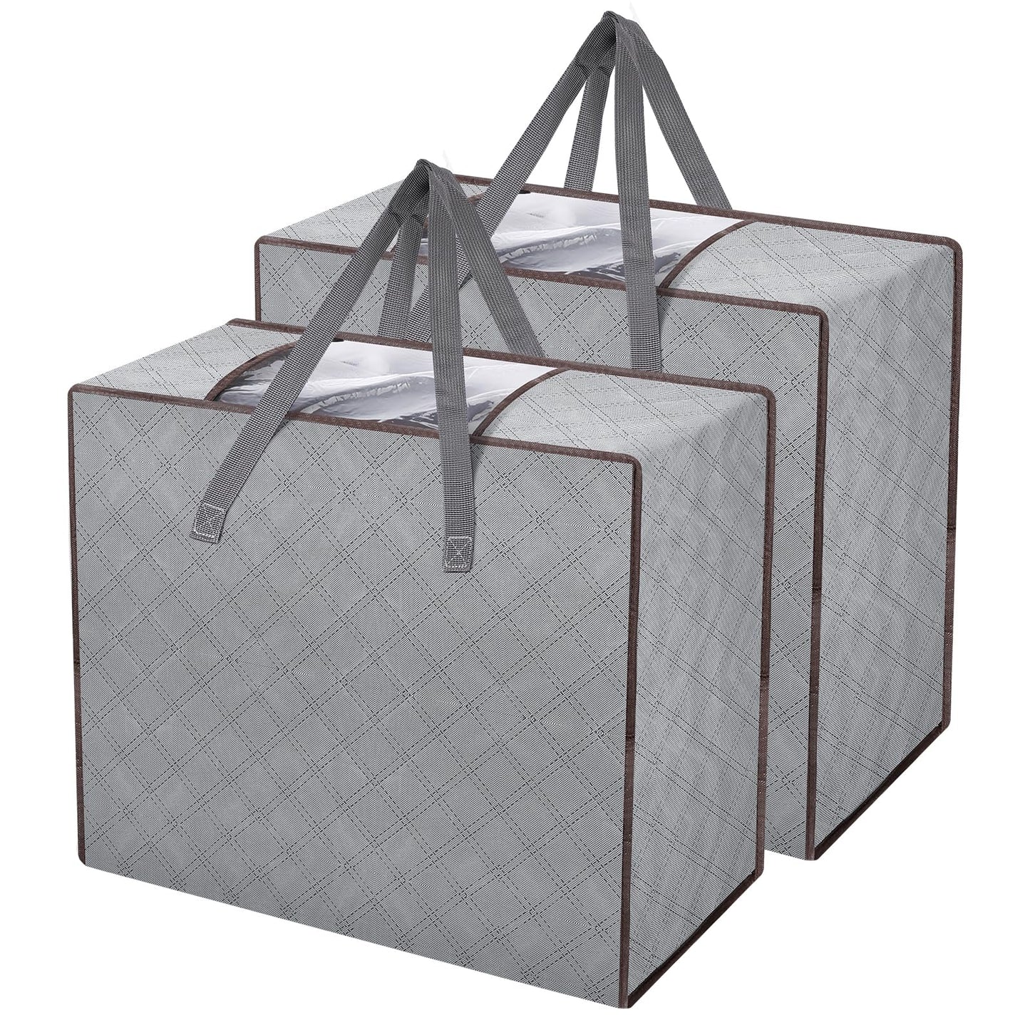 AiQInu Storage Bag Large 90 L, Foldable Clothes Storage with Reinforced Handle (2 Pieces)