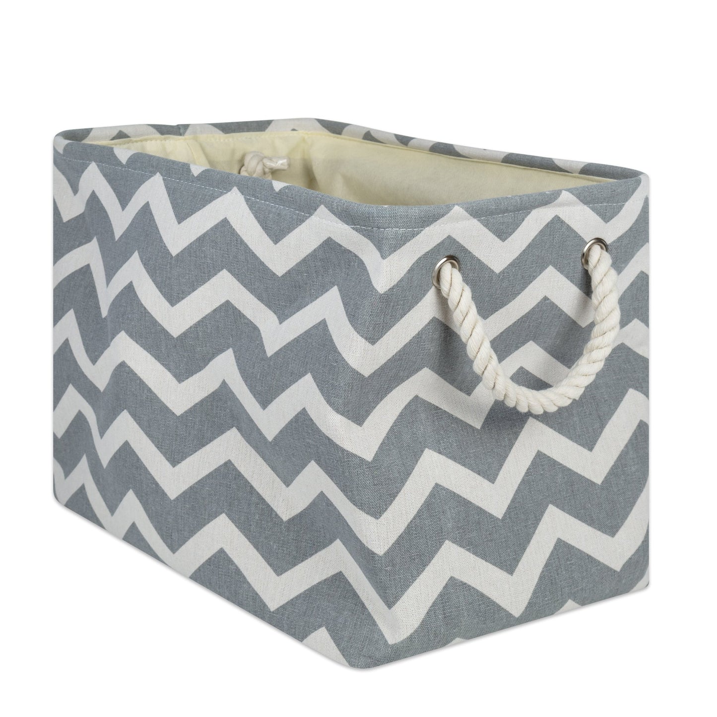 DII Collapsible Polyester Storage Basket or Bin with Durable Cotton Handles, Home Organizer Solution for Office, Bedroom Closet, Toys, & Laundry