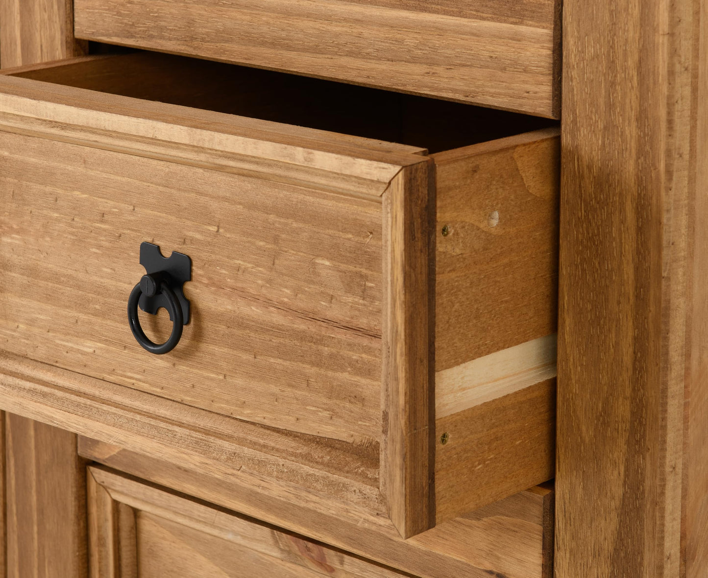 Seconique Corona 1 Door 4 Drawer Sideboard in Distressed Waxed Pine