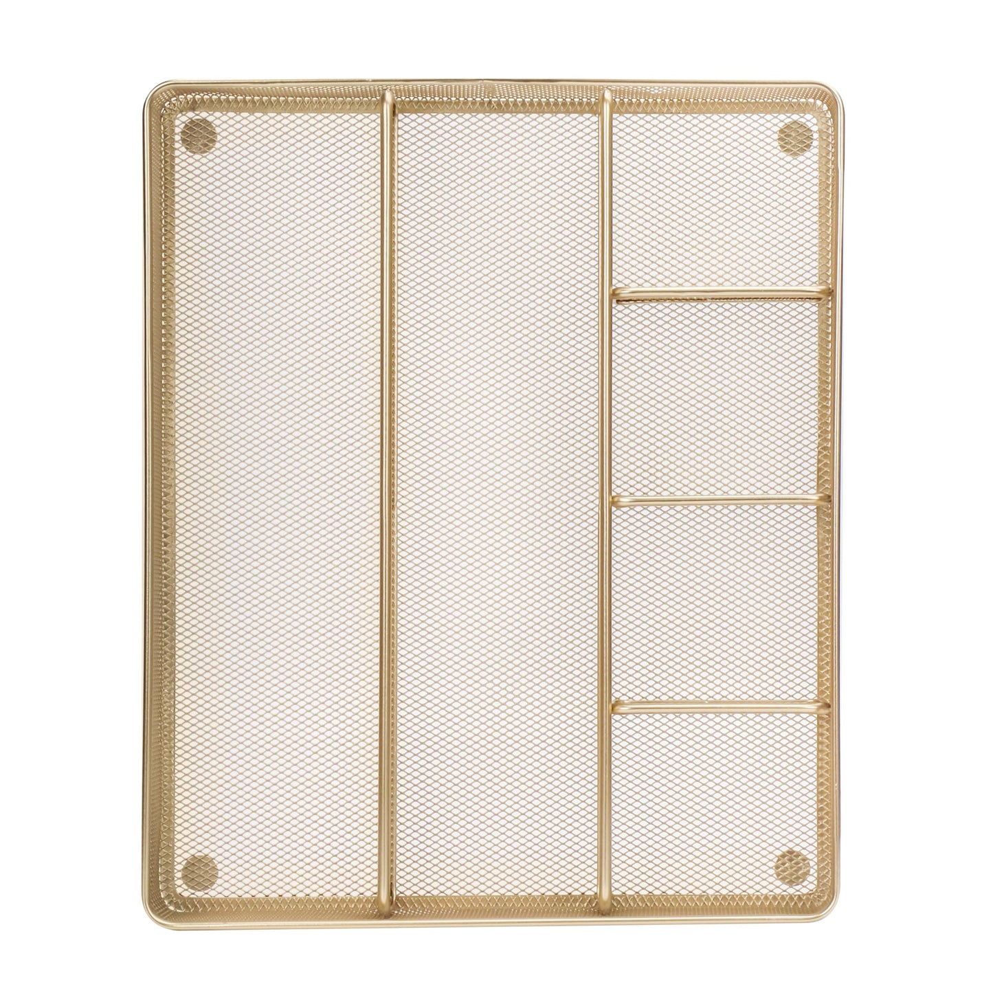 Annova Desk Drawer Organizer/Storage Tray - Metal Mesh with Dividers for Pens, Desktop Accessories, Bathroom, Kitchen, Makeup and Office Supplies