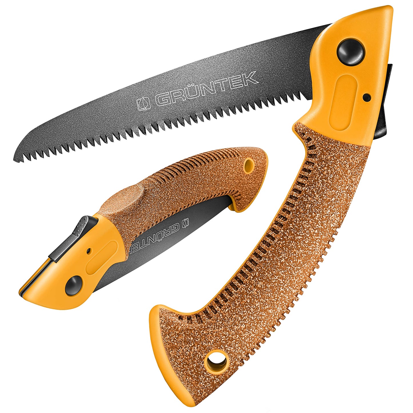 GR?NTEK Folding Pruning Saw - Teflon-Coated Blade, Soft Cork Handle - 180mm Hand Saw for Wood and Trees