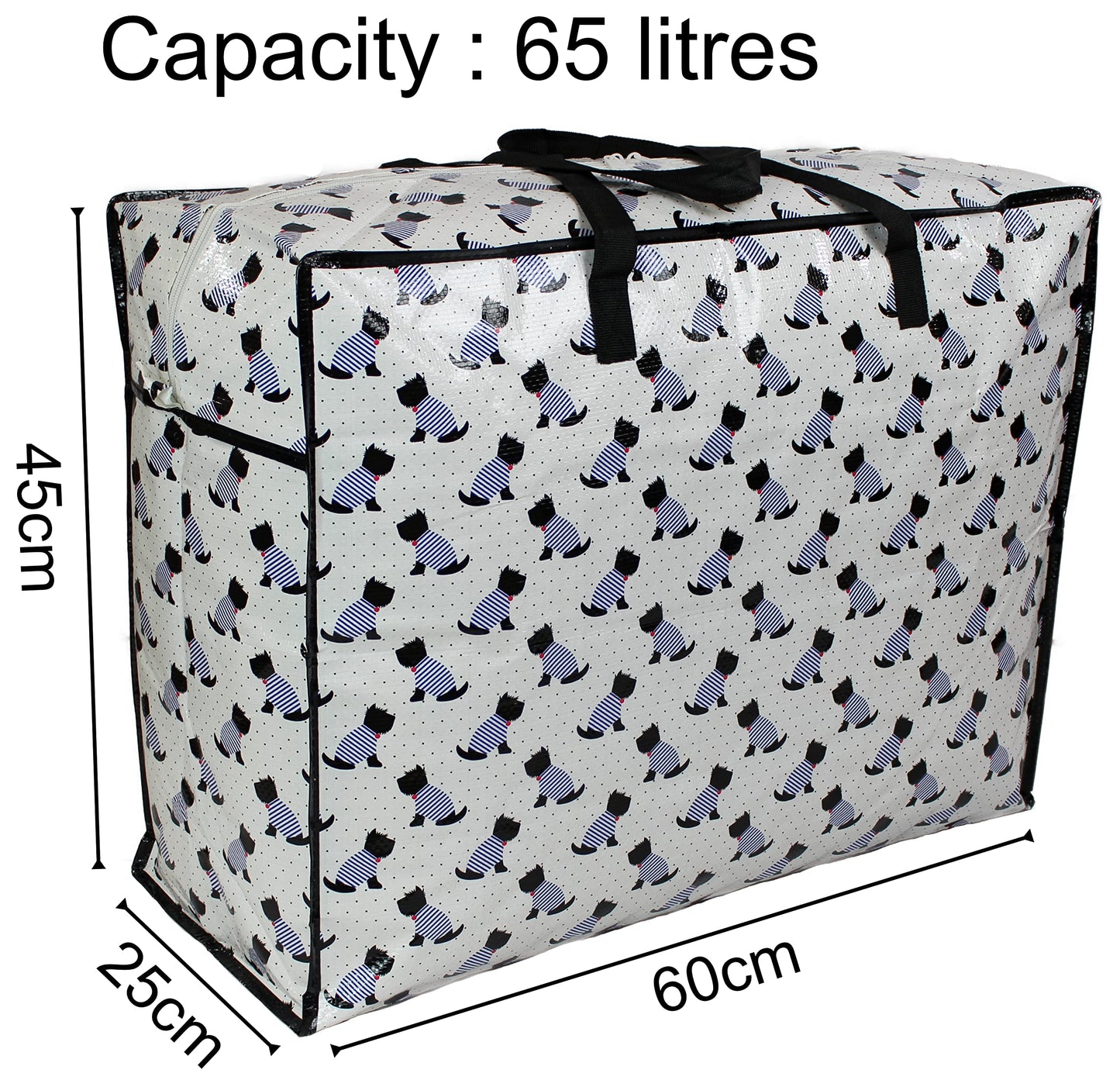 Storage Bags, 65 ltr 2x Pack, Scotty Scottie Dogs Print