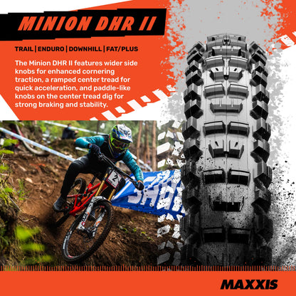 Maxxis Minion DHR2 Folding Dual Compound Exo/tr Tyre - Black, 27.5 x 2.30-Inch