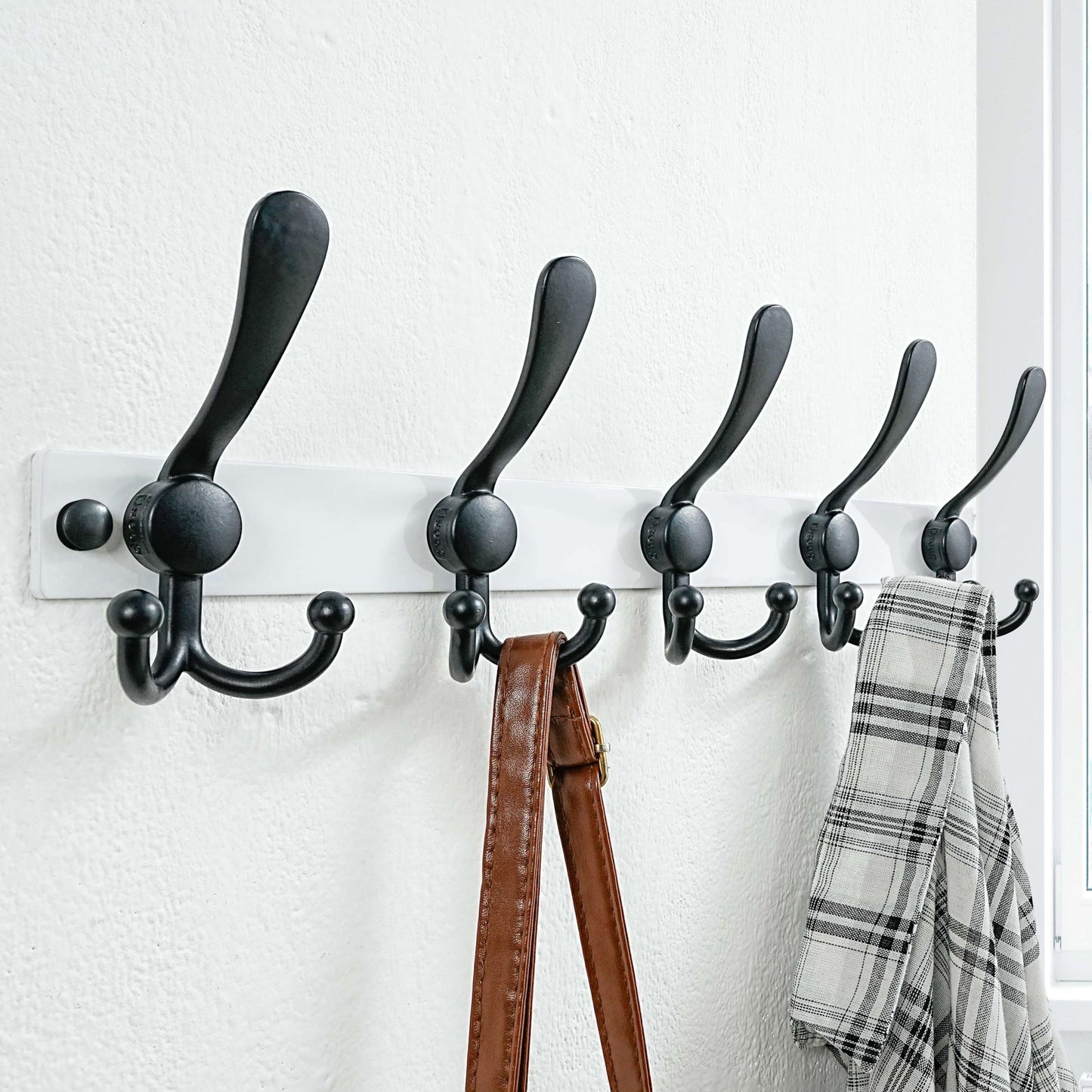 Dseap Coat Rack Wall Mount, Heavy Duty 2.5mm Base vs Flimsy 1mm, Double-Thick Solid Anti-Snap Hooks