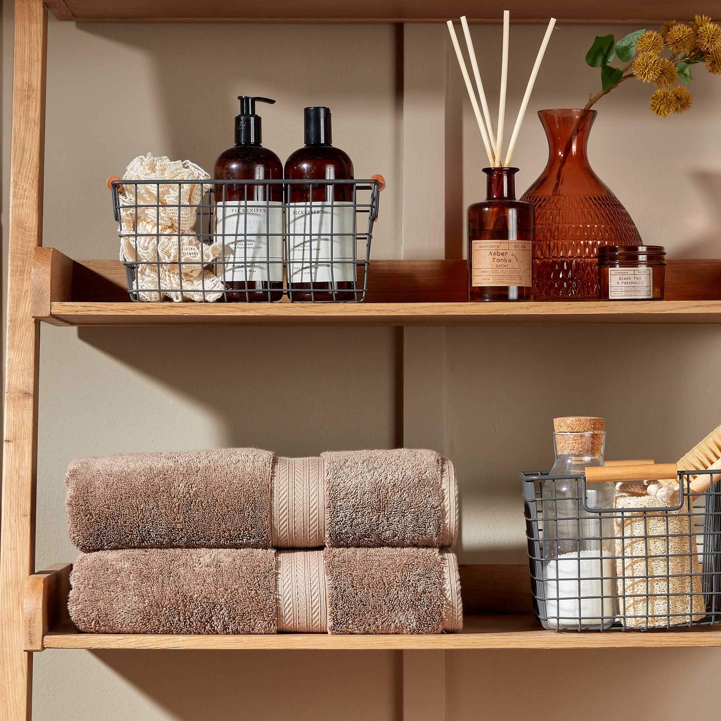 Christy Renaissance 6 Piece Towel Set | Mink Brown | 100% Egyptian Cotton Pile | Luxuriously Soft and Super Absorbent | 675 GSM