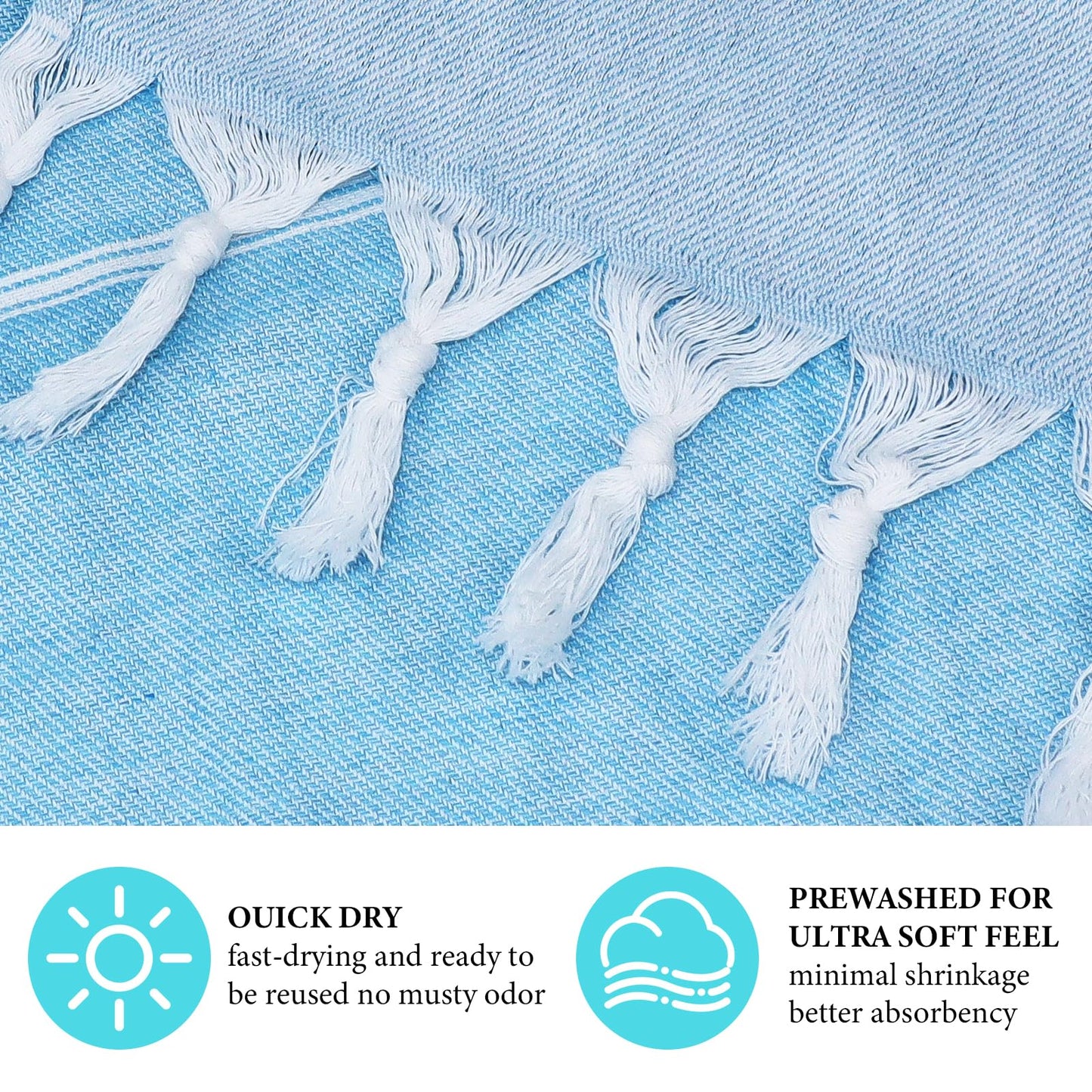 OJMHD 6 Pack Hammam Beach Towels, 180 x 90 cm Turkish Bath Towels Bulk