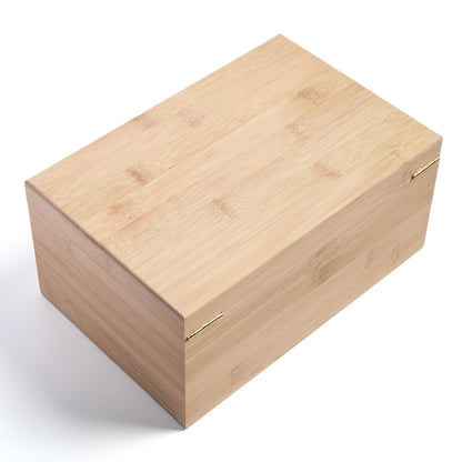 CALI Large Bamboo Stash Storage Box - 27cm x 13cm x 18cm Natural