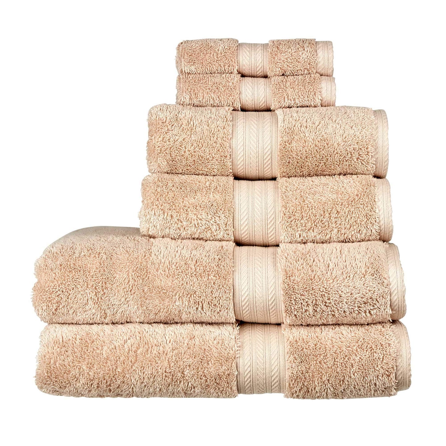 Christy Renaissance 6 Piece Towel Set | Driftwood Beige | 100% Egyptian Cotton Pile | Luxuriously Soft and Super Absorbent | 675 GSM