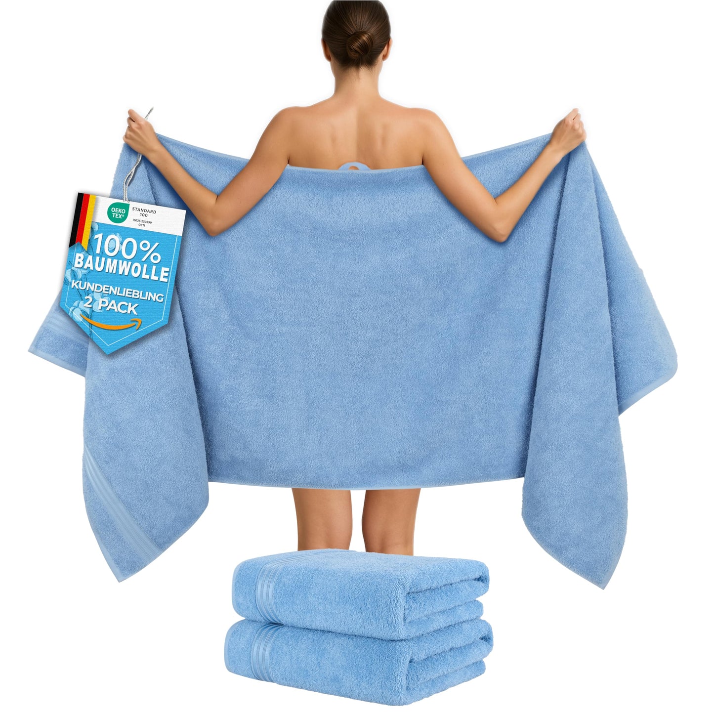 Hammetex Bathrobe 100% Cotton Unisex for Men and Women Quality 400 g/m² Quality Soft Absorbent Terry Towelling Bathrobe for Couples with Pockets