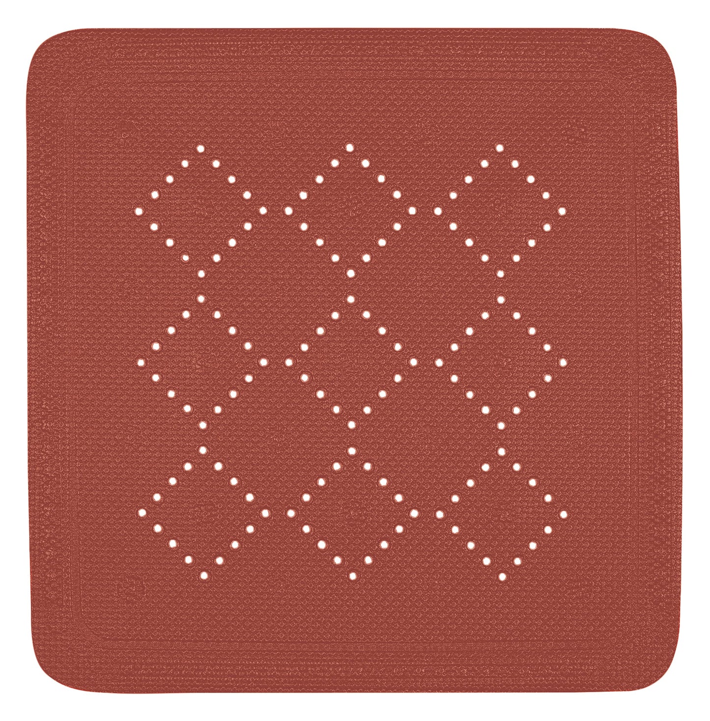 Spirella Shower Mat Bath Mat Antibacterial Non-Slip with Suction Cups Alaska Terracotta Red Approx. 55 x 55 cm