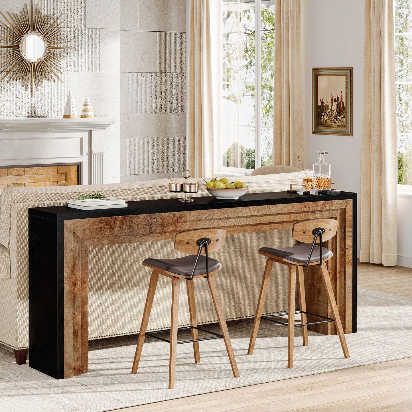 Tribesigns 180 cm Console Table, Farmhouse Slim Sofa Table Behind the Couch, Wooden Extra Long Hall Table for Living Room, Entryway, Hallway, Foyer