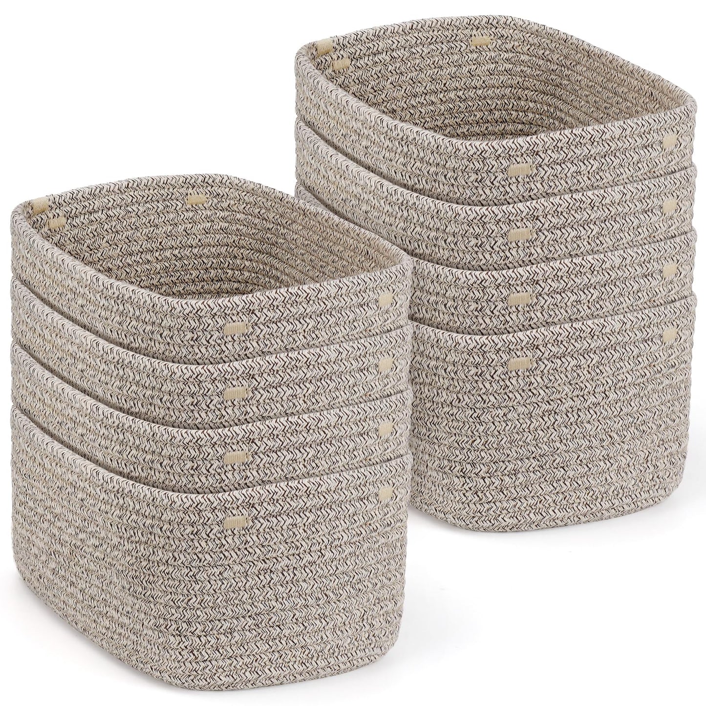 ASMIZ 8 Pack Woven Storage Baskets for Organising, Small Rope Storage Bins