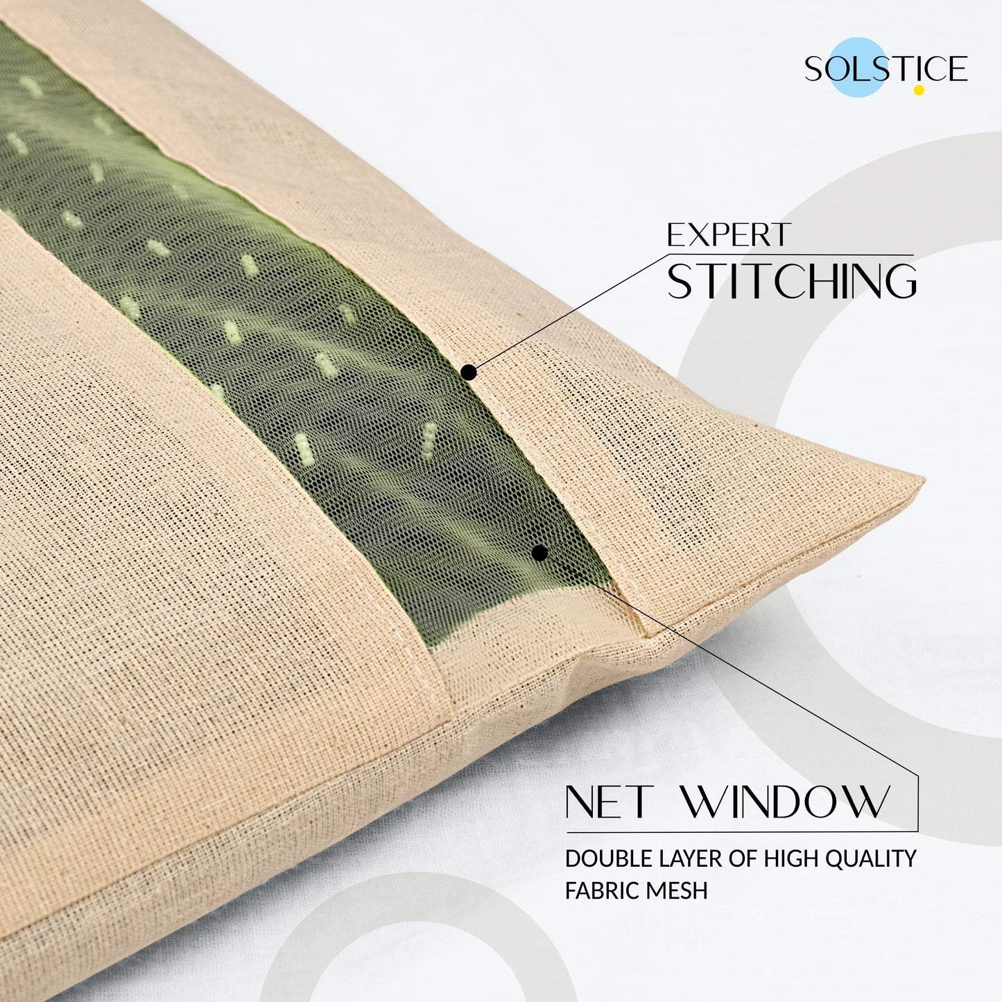 SOLSTICE Cotton Saree Bags, Covers for Storage Set with Zip Closure for Clothes Bags and Wardrobe Organizer with Transparent mesh window